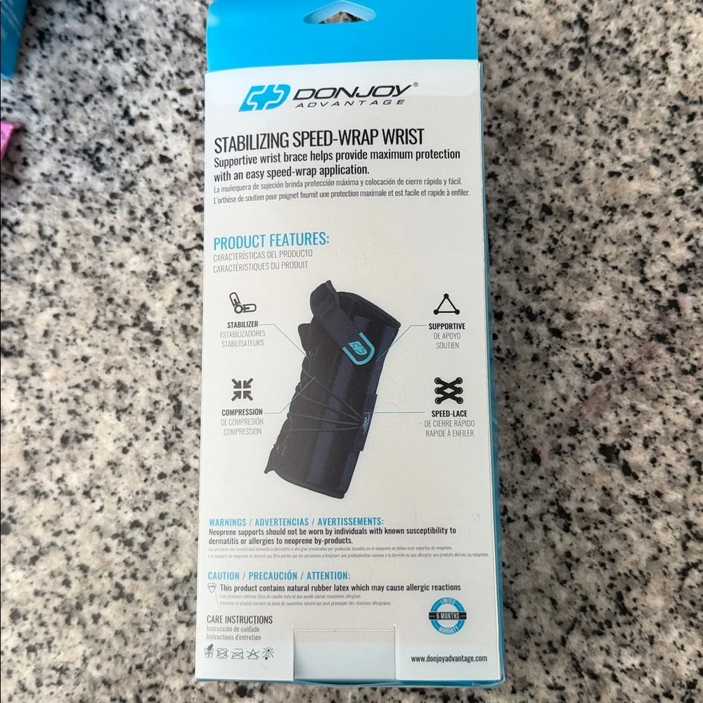 DONJOY ADVANTAGE Black Stabilizing Speed Wrap Wrist Brace One Size